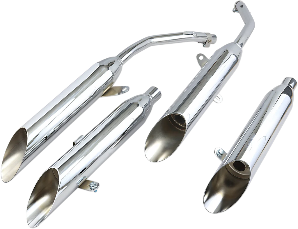 Cobra Chrome Slashcut Mufflers - Main Product View