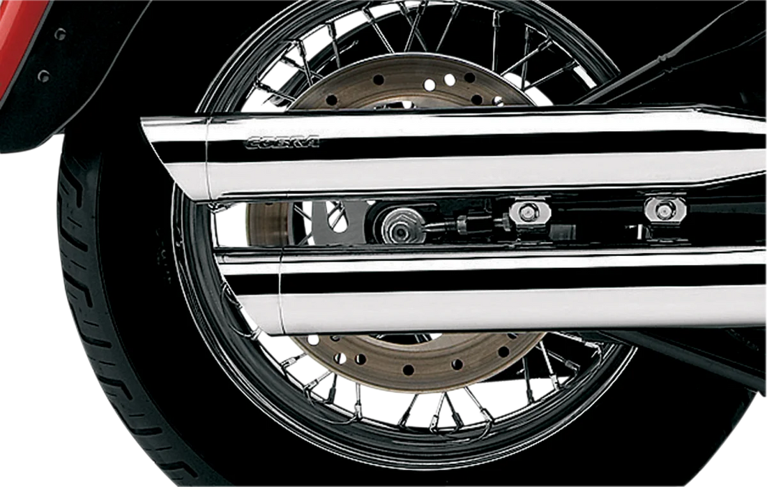 Cobra Chrome Slashcut Mufflers 6000 - Side View