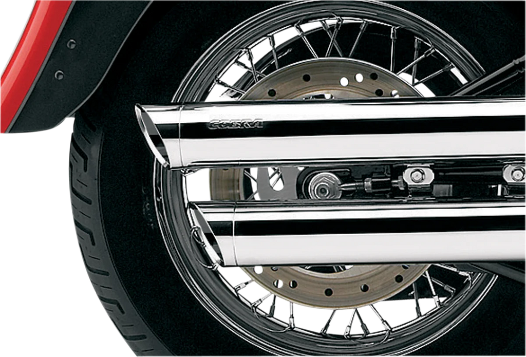 Cobra Chrome Slashcut Mufflers 6000 - Back View