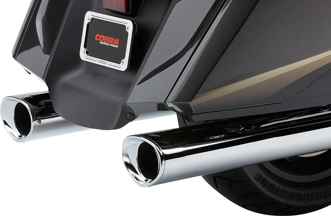 Cobra Chrome Tri Flow Mufflers 1218 - Side View