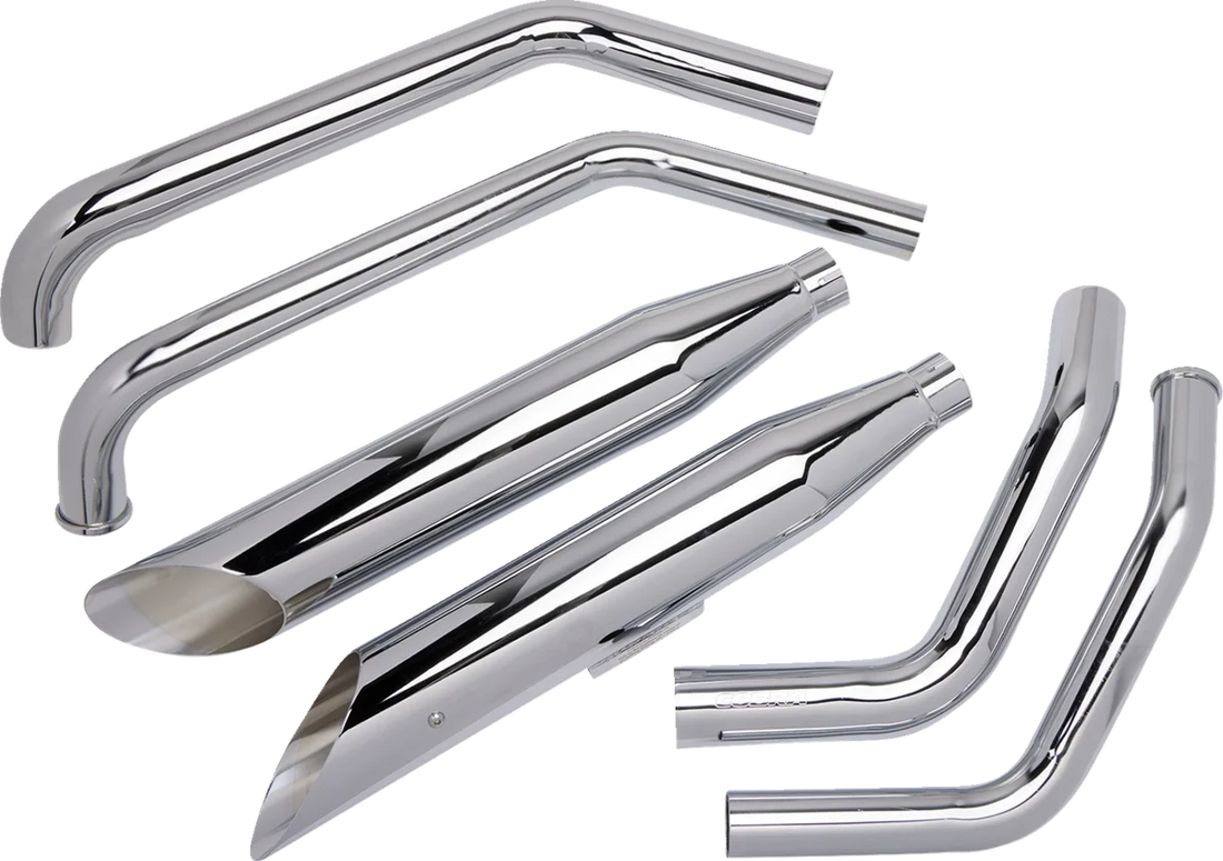 Cobra Classic Deluxe Exhaust - Chrome fits Kawasaki VN1500 - Back View