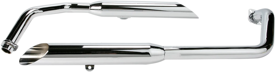 Cobra Classic Slashcut Exhaust - Chrome fits Honda Shadow Spirit - Side View