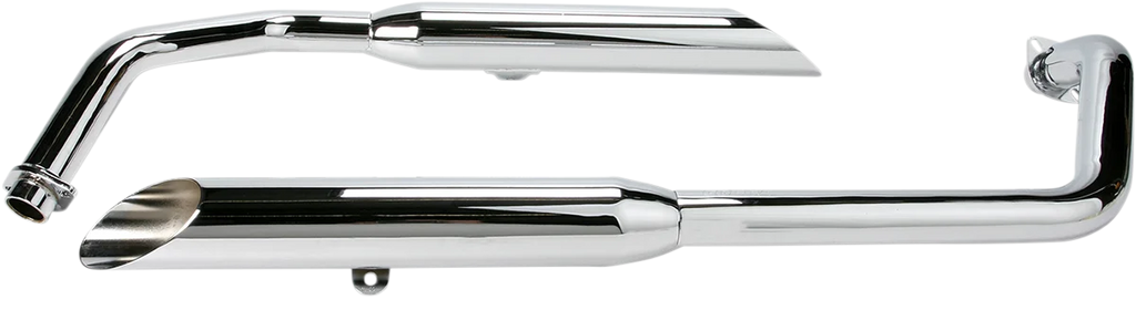 Cobra Classic Slashcut Exhaust - Chrome fits Honda Shadow Spirit - Side View