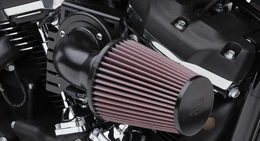 Cobra Cone Air Intake - Black - Softail 606-0104-06B-SB - Side View
