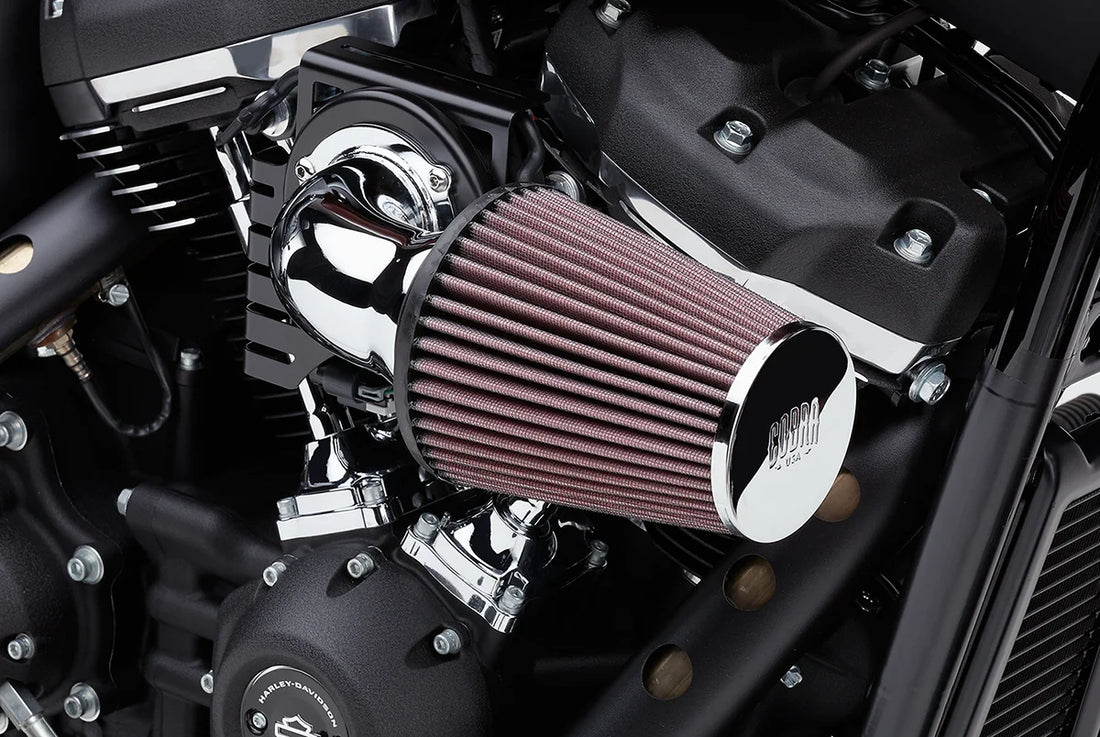 Cobra Cone Air Intake Kit - Chrome - Softail 606-0104-06 - Installation View