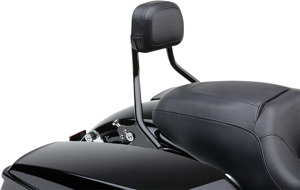 Cobra Detachable Backrest - Black - Short - FLH/FLT 602-2212B - Side View