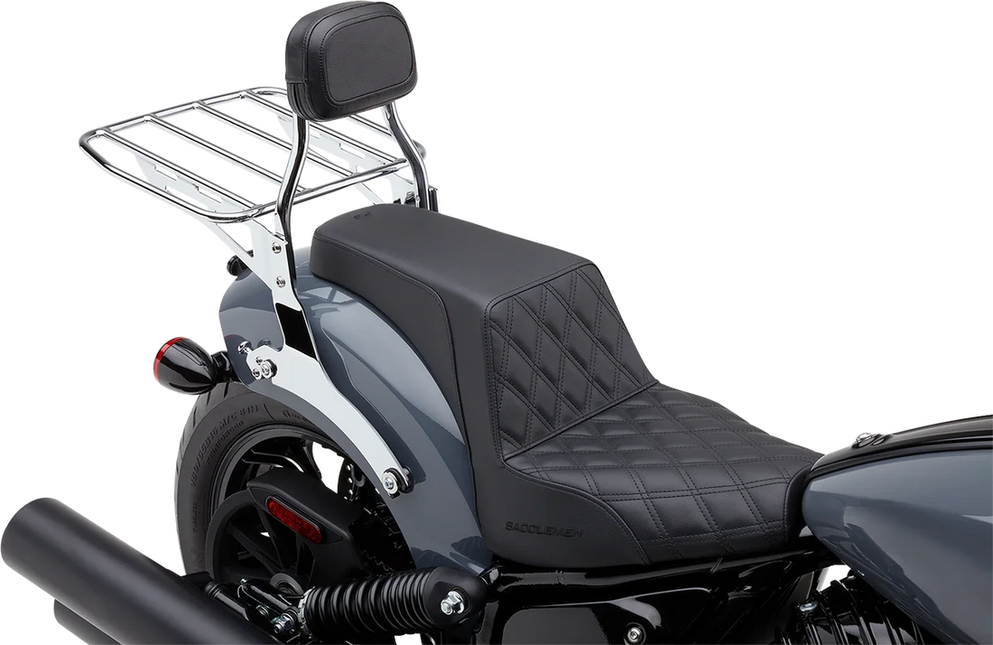 Cobra Detachable Backrest - Mini - Chrome 502-2012 fits Indian Motorcycle Chieftain - Side View