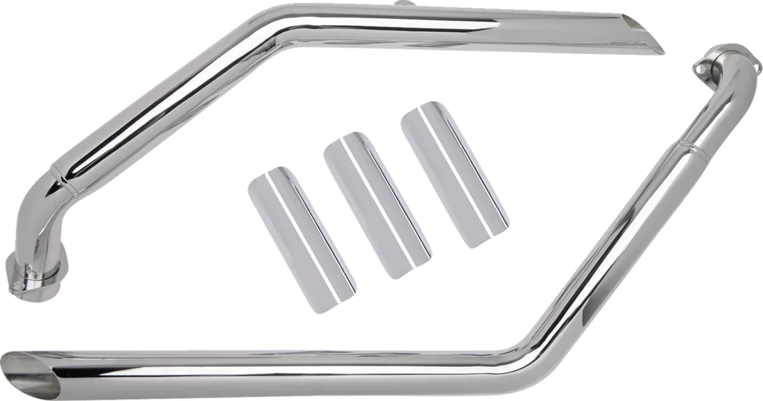 Cobra Drag Pipes Exhaust fits Honda VT1100C - Back View
