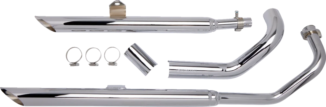 Cobra Drag Pipes Exhaust fits Yamaha V-Star 650 - Side View