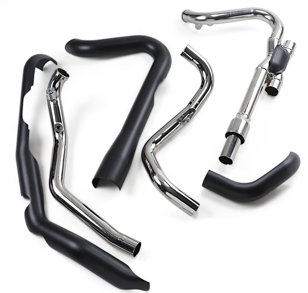 Cobra Dual Bung Headpipes - Black 6255DBRB - Main Product View