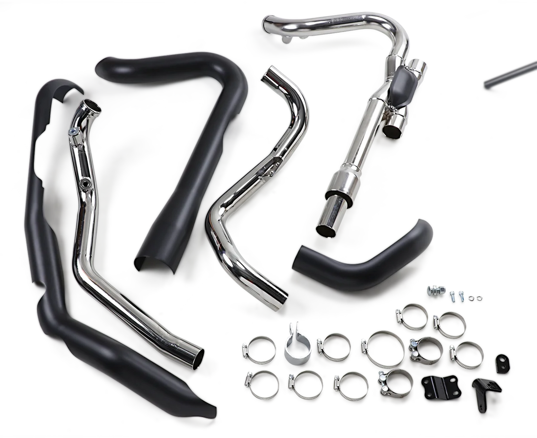 Cobra Dual Bung Headpipes - Black 6255DBRB - Side View