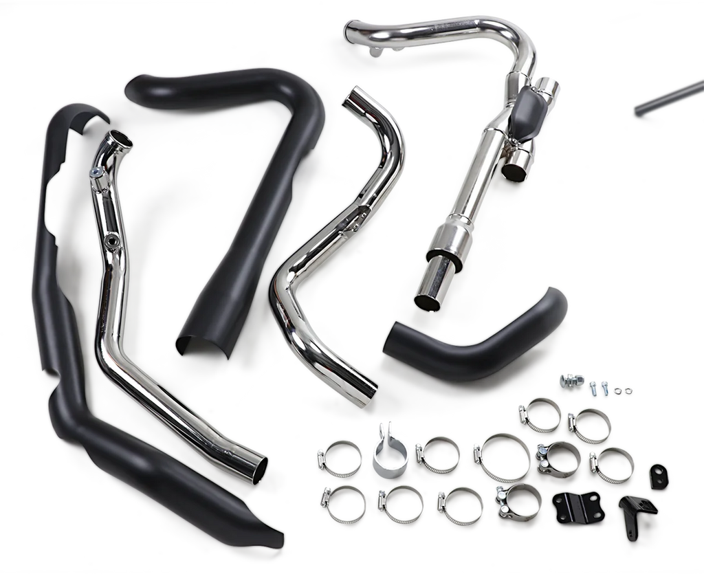 Cobra Dual Bung Headpipes - Black 6255DBRB - Side View