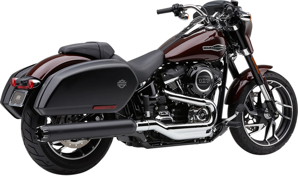 Cobra Dual Cut Muffler for FLSB - Chrome 6521 - Side View