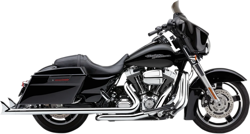 Cobra Dual Speedster Exhaust - Chrome - Fishtail - '10-'16 Dresser 6974 - Side View