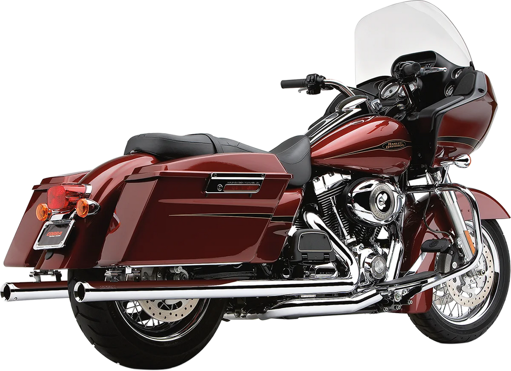 Cobra Dual Speedster Exhaust - Chrome - Fishtail - '10-'16 Dresser 6974 - Detail View