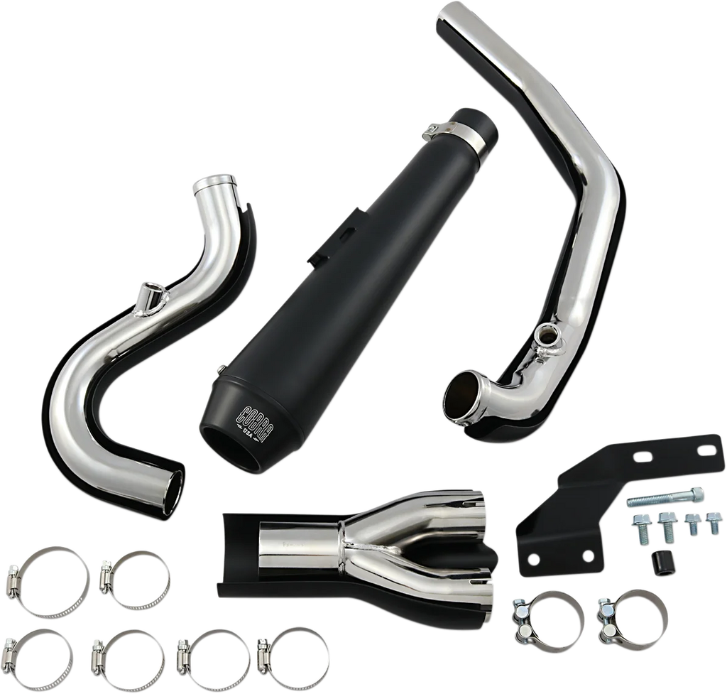Cobra El Diablo Exhaust - Black - '07-'11 Softail 6484B - Side View