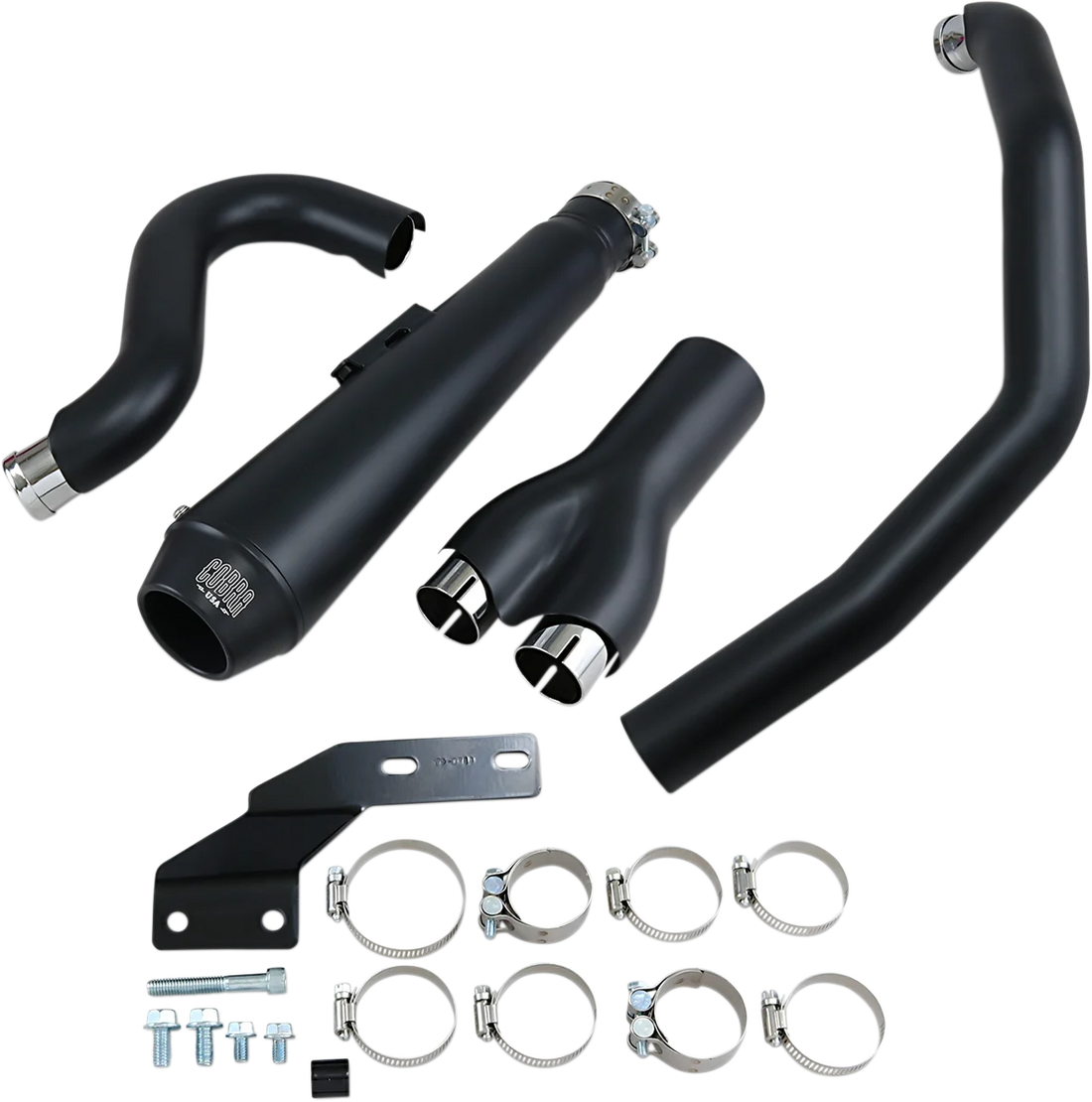 Cobra El Diablo Exhaust - Black - '12-'17 Softail 6483B - Side View