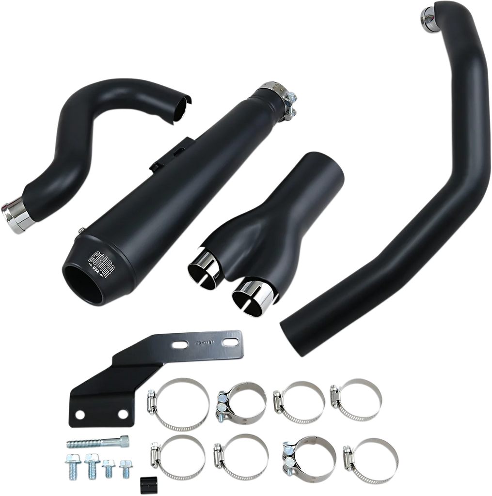 Cobra El Diablo Exhaust - Black - '12-'17 Softail 6483B - Side View