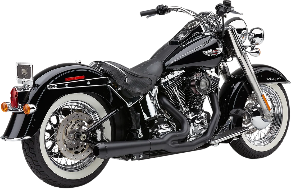 Cobra El Diablo Exhaust - Black - '12-'17 Softail 6483B - Back View
