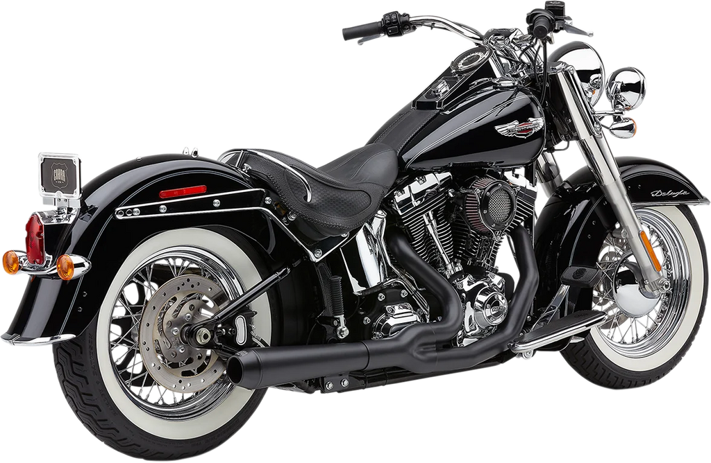 Cobra El Diablo Exhaust - Black - '12-'17 Softail 6483B - Back View
