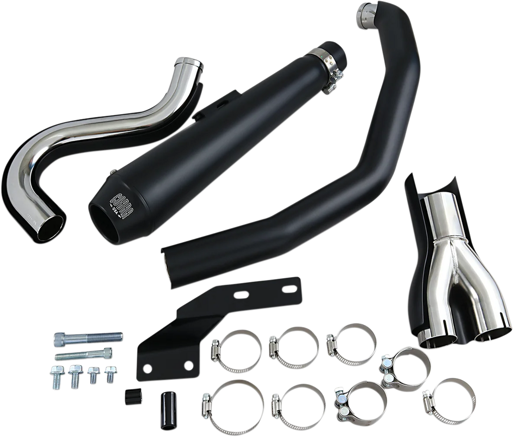 Cobra El Diablo Exhaust - Black - '88-'06 Softail 6485B - Side View