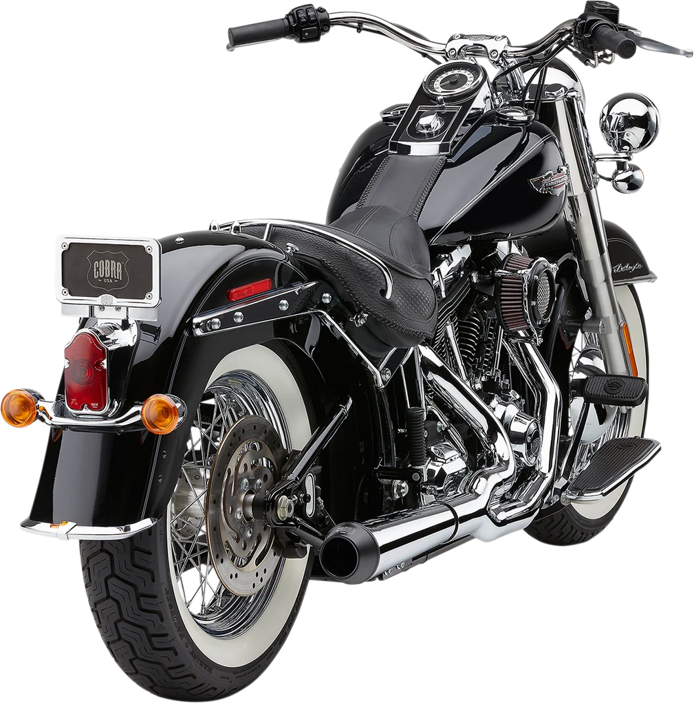 Cobra El Diablo Exhaust - Chrome - '12-'17 Softail 6483 - Back View