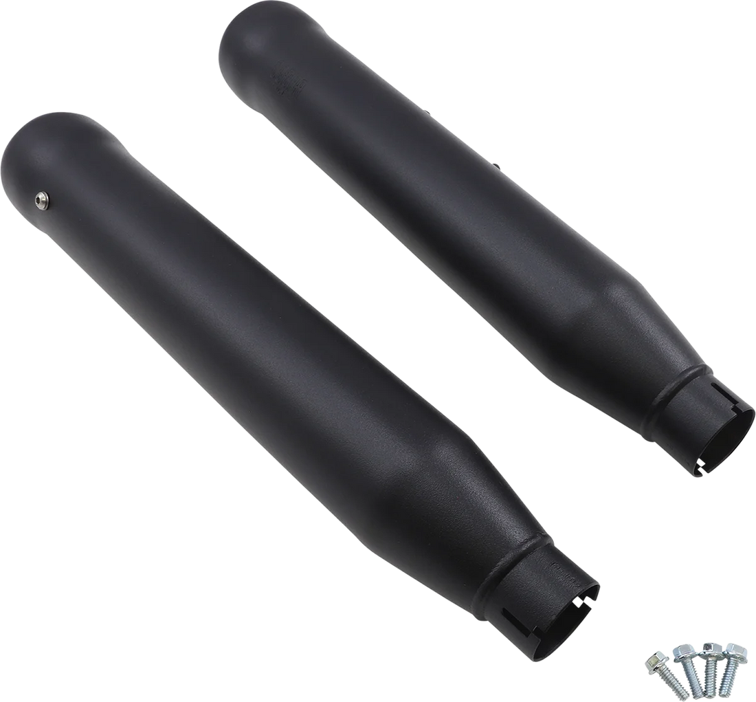 Cobra Neighbor Hater Mufflers for Softail - Black 6047B - Back View