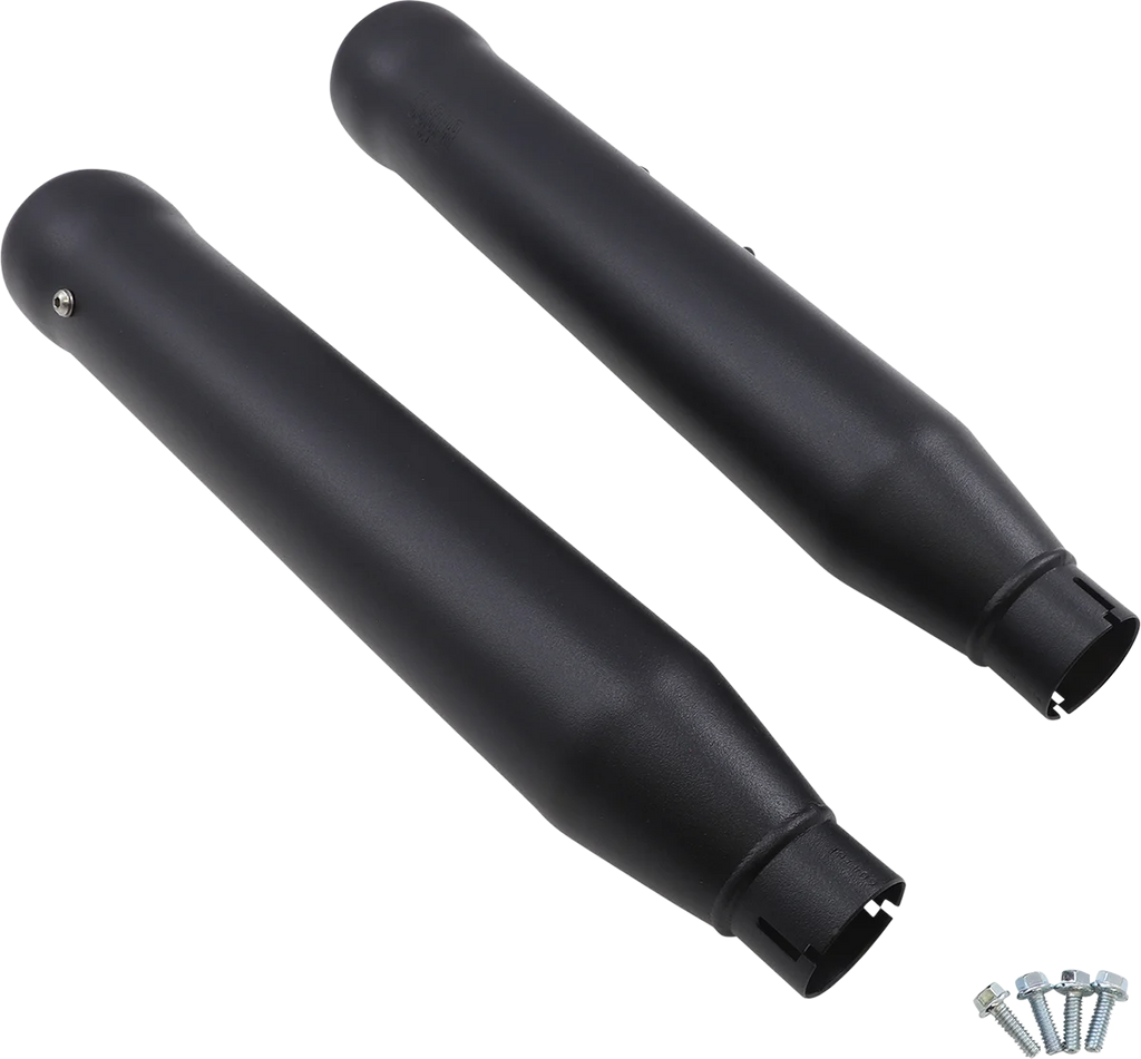 Cobra Neighbor Hater Mufflers for Softail - Black 6047B - Back View
