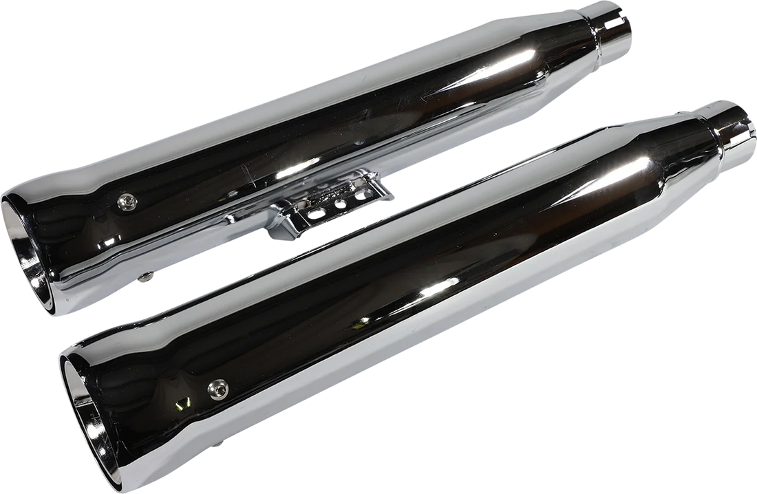 Cobra Neighbor Hater Mufflers for Softail - Chrome 6047 - Back View