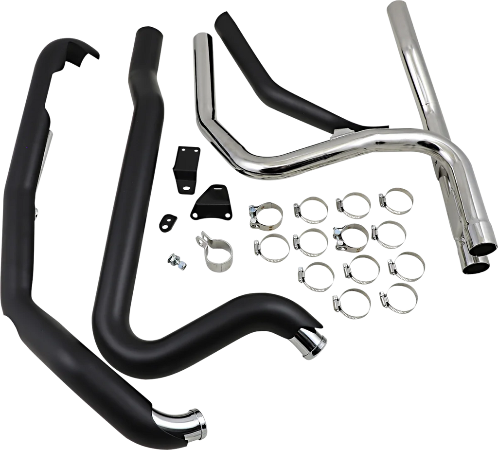 Cobra Powerport Dual Headpipes - Black 6254RB - Side View