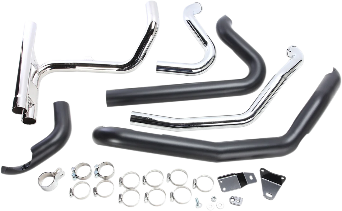 Cobra Powerport Dual Headpipes with Dual Bungs - Black 6253DBRB1 - Back View