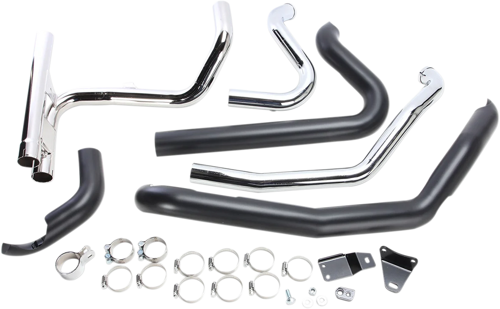 Cobra Powerport Dual Headpipes with Dual Bungs - Black 6253DBRB1 - Back View