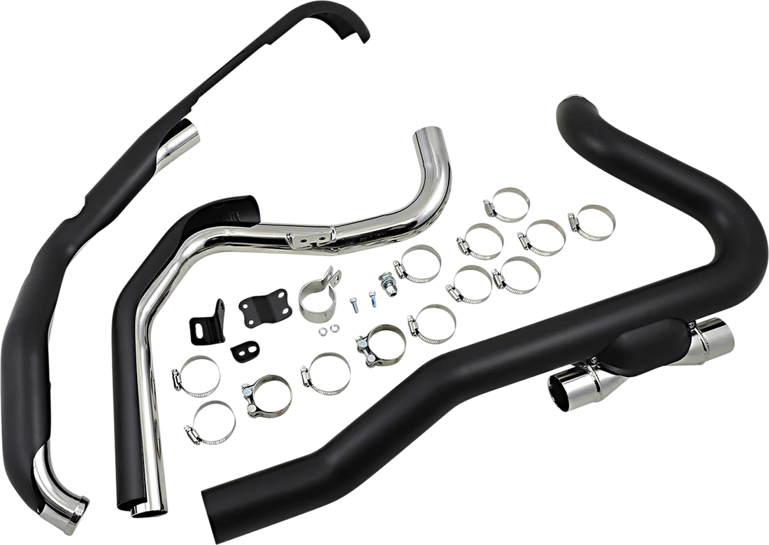 Cobra Pro Chamber Headpipes for Trike - Black 6256RB - Side View