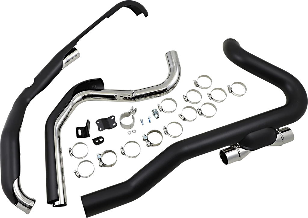 Cobra Pro Chamber Headpipes for Trike - Black 6256RB - Side View