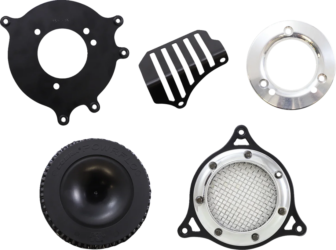 Cobra RPT Air Intake Kit - Chrome/Black - Softail 606-0104-05CB - Back View
