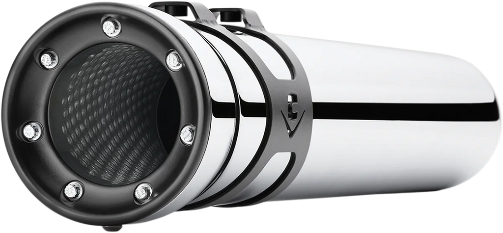 Cobra Race Pro Mufflers for '95-'16 Bagger - Chrome 6218 - Back View