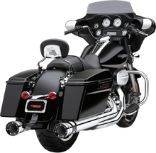 Load image into Gallery viewer, Cobra Race Pro Mufflers for '95-'16 Bagger - Chrome 6218 - Installation View