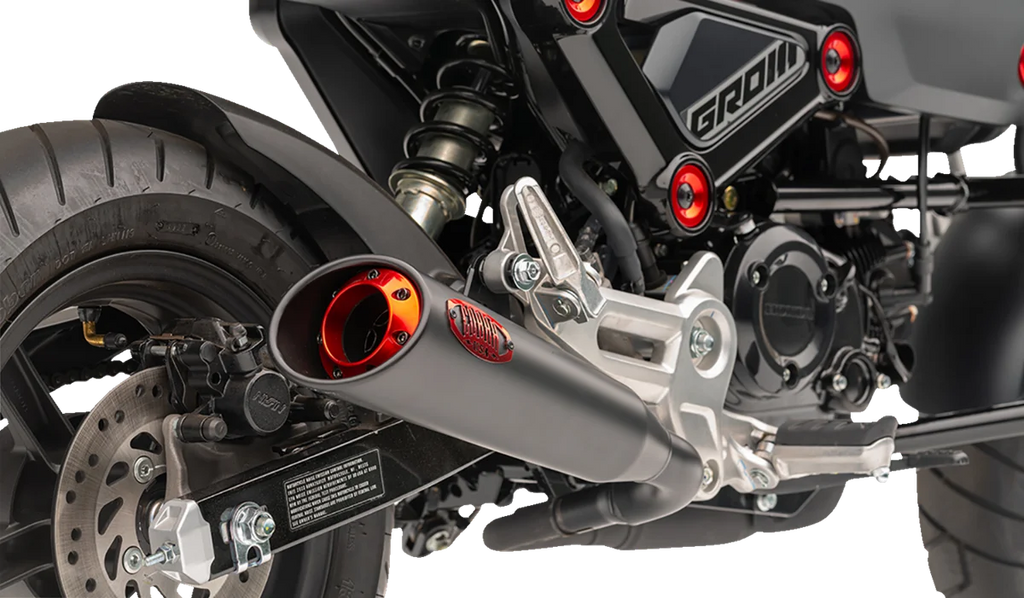 Cobra Red Tip Slip-On Muffler - Grom 1137BR - Side View