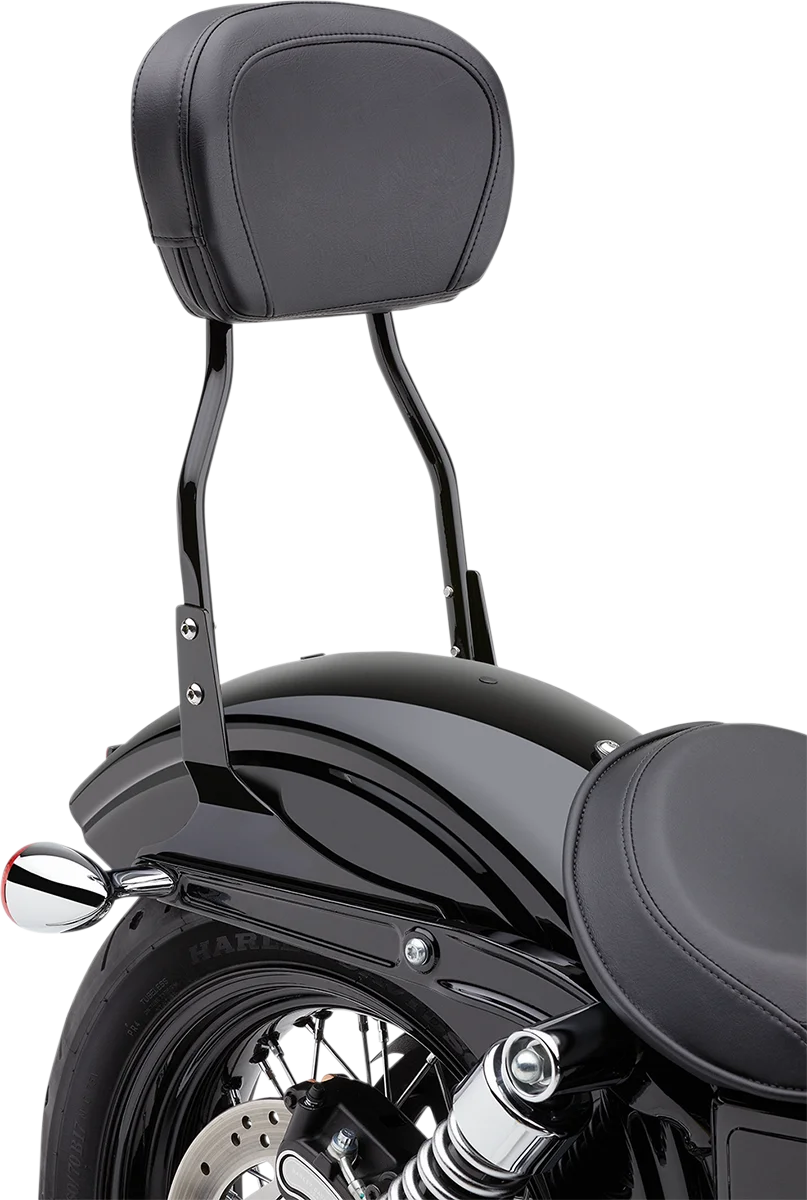 Cobra Round Sissy Bar - Short - Black - Dyna 602-1252B - Side View