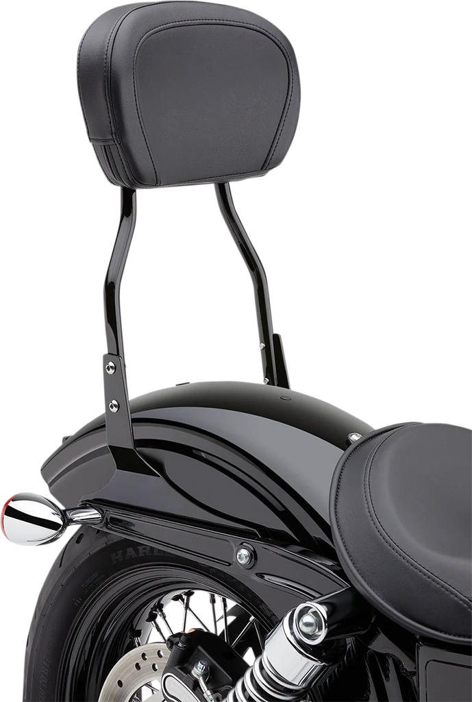Cobra Round Sissy Bar - Short - Black - Dyna 602-1252B - Side View