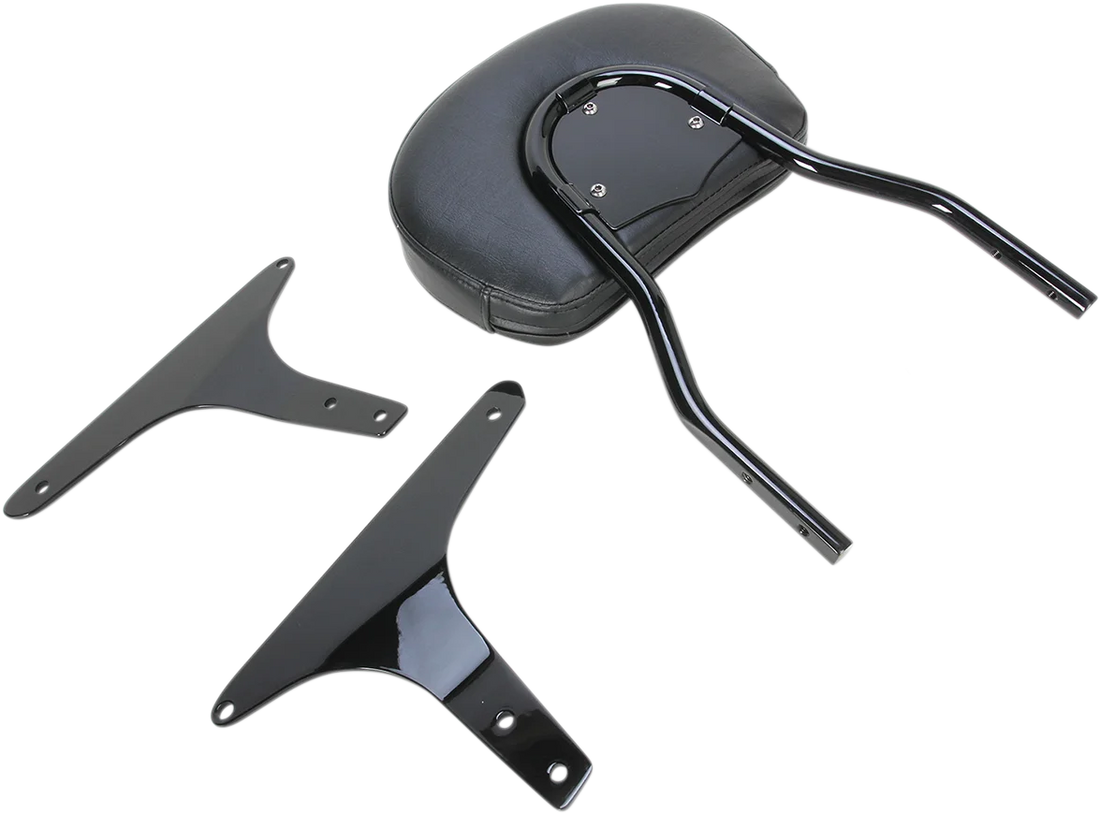 Cobra Round Sissy Bar - Standard - Black - Softail 602-1301B - Back View