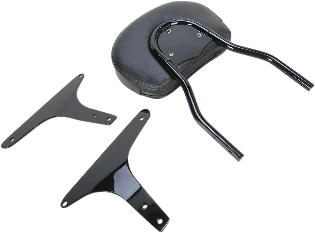 Cobra Round Sissy Bar - Standard - Black - Softail 602-1301B - Back View