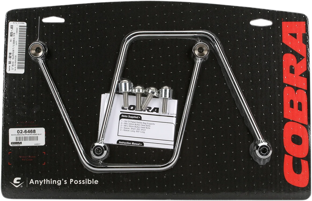 Cobra Saddlebag Support - Chrome - Vulcan 900 02-6468 - Side View
