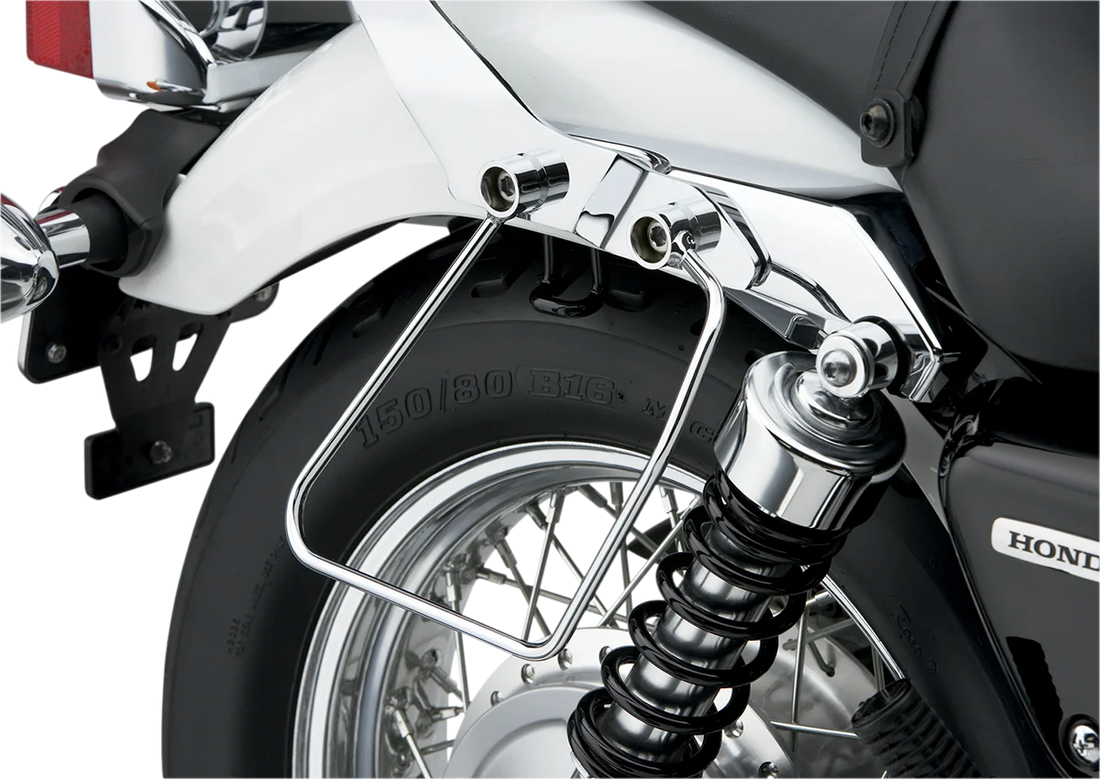 Cobra Saddlebag Supports - Chrome - Honda VT 02-6114 - Side View