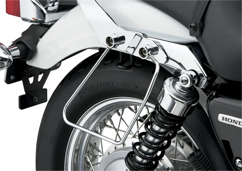 Cobra Saddlebag Supports - Chrome - Honda VT 02-6114 - Side View