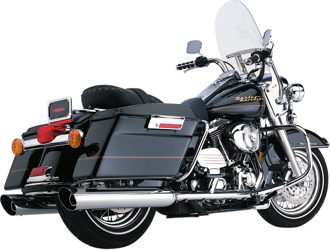 Cobra Scalloped Muffler - Chrome - '12-'16 FLD 6209 - Side View