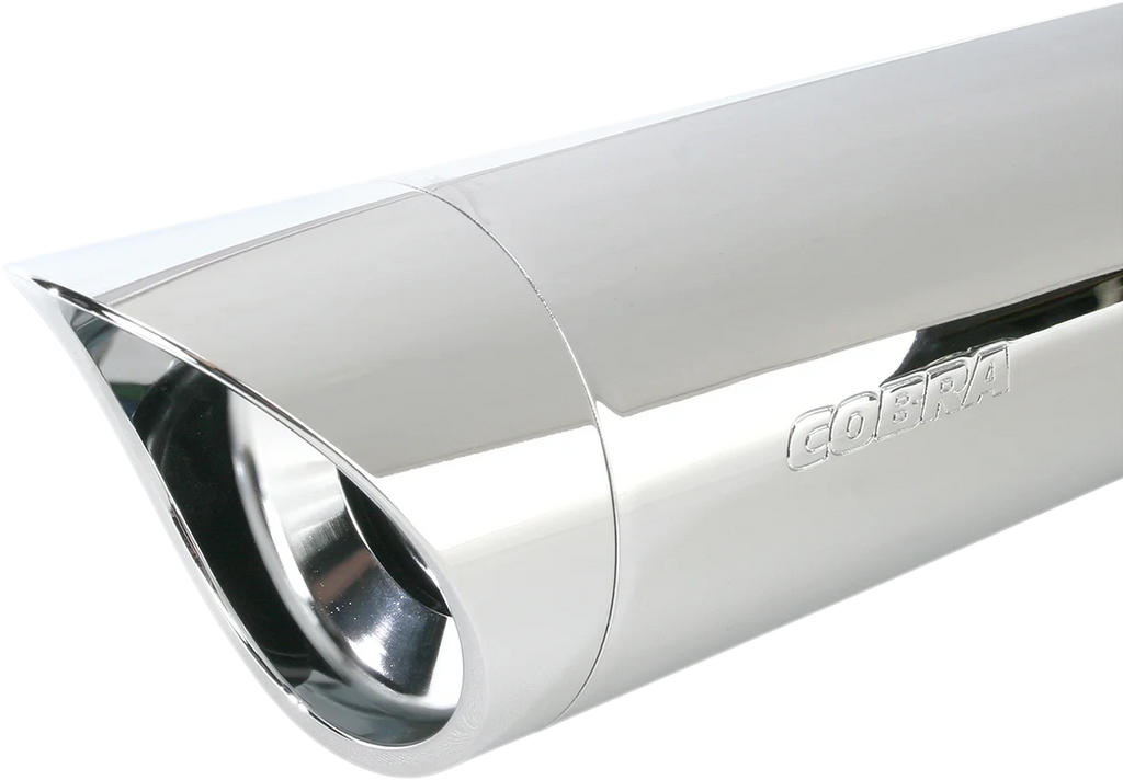 Cobra Scalloped Muffler - Chrome 2270 - Side View