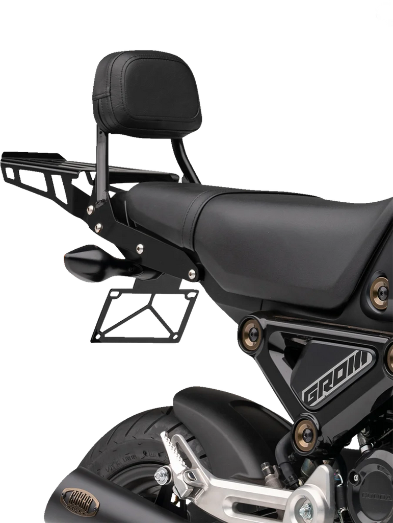 Cobra Sissy Bar Luggage Rack - Black - Grom 02-3607B - Back View