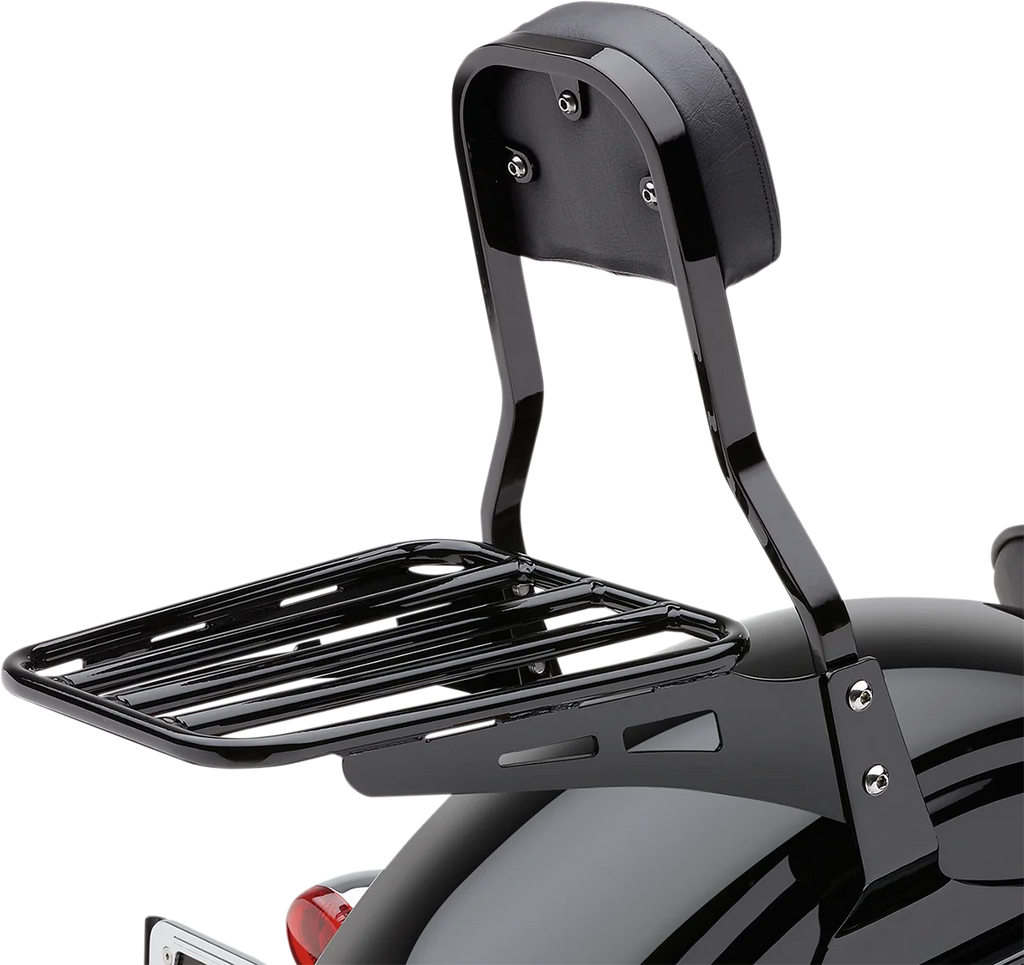 Cobra Sissy Bar Luggage Rack - Black - Tubular 02-3500B - Side View
