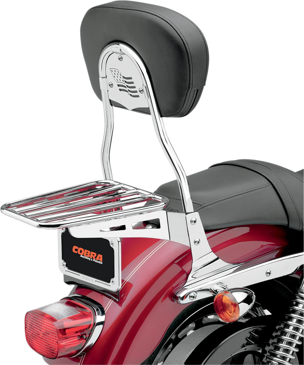 Cobra Sissy Bar Luggage Rack - Chrome - Tubular 02-3500 - Side View